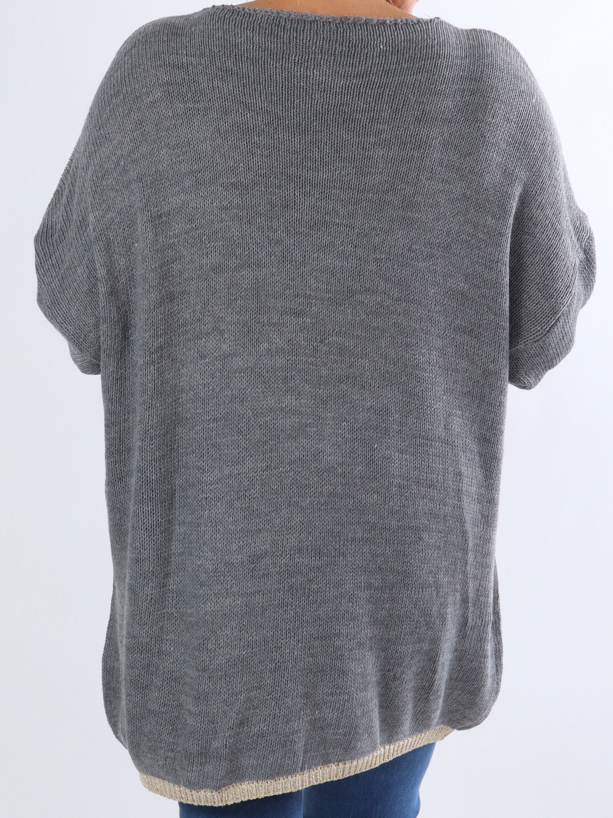 Dina - Plus size strik med fine guldstjerner